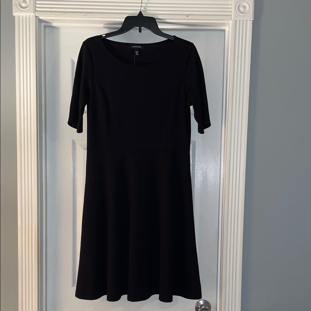 Lands' End Classic Black Midi Dress